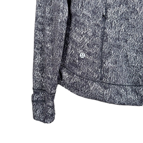 LULULEMON Outrun the Elements 1/2 Zip Pullover in Misted Jacquard Black White - Picture 8 of 15
